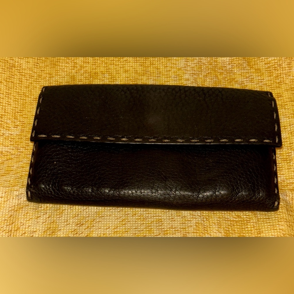 Fendi Selleria dark brown leather long wallet NICE! Authentic and SO SOFT - Picture 3 of 11